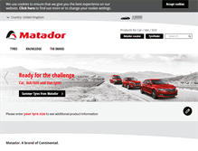 Tablet Screenshot of matador-tyres.co.uk